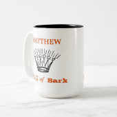 Gepersonaliseerde koning van Bark Funny Tweekleurige Koffiemok (Voorkant links)