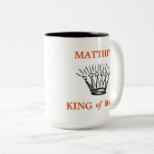 Gepersonaliseerde koning van Bark Funny Tweekleurige Koffiemok (Voorkant rechts)