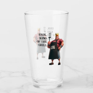 Gepersonaliseerde koning van de Grill Beer Glass Glas
