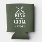 Gepersonaliseerde koning van de grill blikjeskoeler (Achterkant)