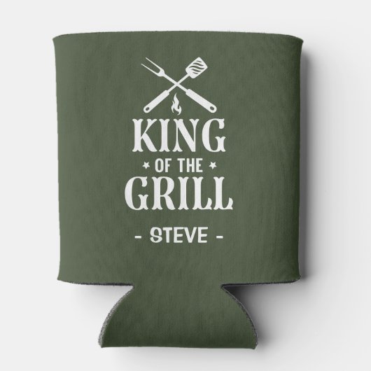 Gepersonaliseerde koning van de grill blikjeskoeler (Achterkant)