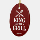 Gepersonaliseerde koning van de Grill Kerstmis Keramisch Ornament (Links)