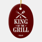Gepersonaliseerde koning van de Grill Kerstmis Keramisch Ornament (Voorkant)
