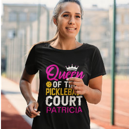 Gepersonaliseerde koningin van de Pickleball Court T-shirt