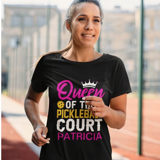Gepersonaliseerde koningin van de Pickleball Court T-shirt