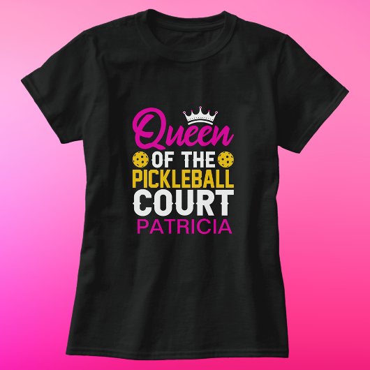 Gepersonaliseerde koningin van de Pickleball Court T-shirt