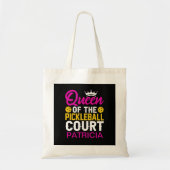 Gepersonaliseerde koningin van de Pickleball Court Tote Bag (Voorkant)