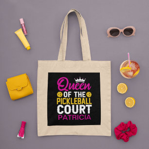 Gepersonaliseerde koningin van de Pickleball Court Tote Bag