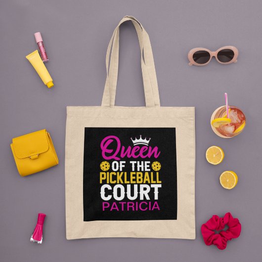 Gepersonaliseerde koningin van de Pickleball Court Tote Bag