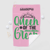 Gepersonaliseerde Koningin van het Groen Golfhanddoek (Insitu)