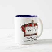 Gepersonaliseerde koninklijke kroon tweekleurige koffiemok (Voorkant rechts)