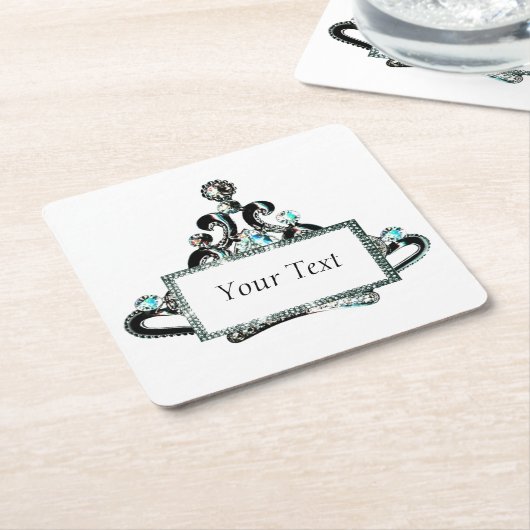 Gepersonaliseerde Koninklijke Tiara Kartonnen Onderzetters (Schuin)