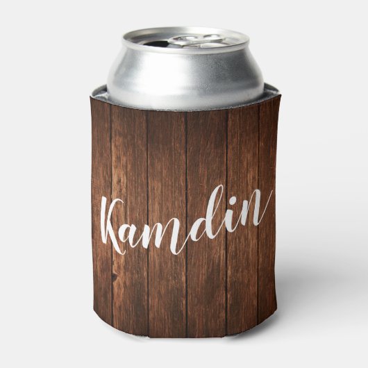 Gepersonaliseerde Koozie kan houder schuur hout la (Blikje Voorkant)