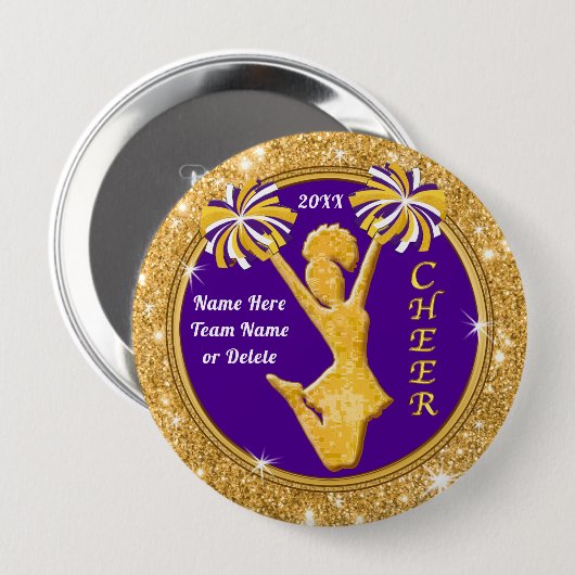 Gepersonaliseerde Kop Party Favors, Cheerleader Pi Ronde Button 4,0 Cm (Voorkant /achterkant)