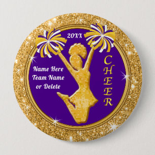 Gepersonaliseerde Kop Party Favors, Cheerleader Pi Ronde Button 4,0 Cm