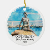 Gepersonaliseerde Kopenhagen Ornament, Denemarken  Keramisch Ornament (Voorkant)