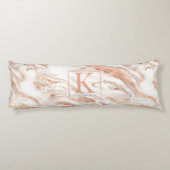 Gepersonaliseerde Koper Marmer Roos Gold Metallic Lichaamskussen (Achterkant)