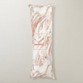 Gepersonaliseerde Koper Marmer Roos Gold Metallic Lichaamskussen (Voorkant Verticaal)