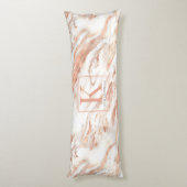 Gepersonaliseerde Koper Marmer Roos Gold Metallic Lichaamskussen (Achterkant (Verticaal))