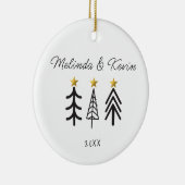 Gepersonaliseerde koppelnamen Trouwbomen Keramisch Ornament (Rechts)