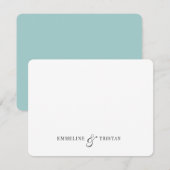 Gepersonaliseerde koppels briefpapier licht blauw  notitiekaartje (Voorkant / Achterkant)