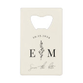 Gepersonaliseerde koppels Douche Trouwen opslaan v Creditkaart Flessenopener (Voorkant)