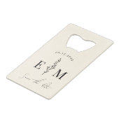 Gepersonaliseerde koppels Douche Trouwen opslaan v Creditkaart Flessenopener (Voorkant Gekanteld)