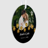 Gepersonaliseerde Koppels Foto Bruiloft Kerstcadea Ornament (voorkant)