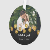 Gepersonaliseerde Koppels Foto Bruiloft Kerstcadea Ornament (voorkant)
