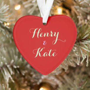 Gepersonaliseerde Koppels Hart Ornament Acryl