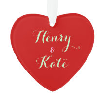 Gepersonaliseerde Koppels Hart Ornament Acryl