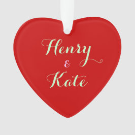 Gepersonaliseerde Koppels Hart Ornament Acryl