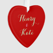 Gepersonaliseerde Koppels Hart Ornament Acryl (voorkant)