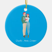 Gepersonaliseerde koppels kerst ornament op maat (Voorkant)