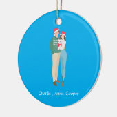 Gepersonaliseerde koppels kerst ornament op maat (Links)