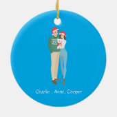 Gepersonaliseerde koppels kerst ornament op maat (Achterkant)