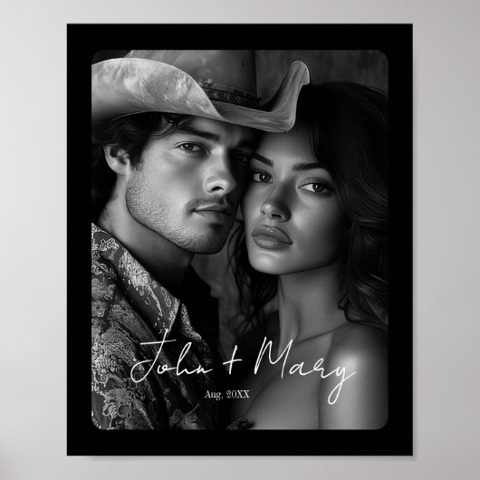 Gepersonaliseerde koppels Poster Print Modern Mini (Voorkant)