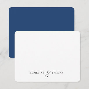 Gepersonaliseerde Koppels Stationery Marine Blauw Notitiekaartje