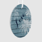 Gepersonaliseerde Koppels Strand Palm Trees op Hou Ornament (voorkant)