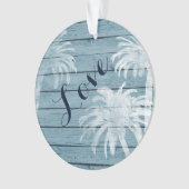 Gepersonaliseerde Koppels Strand Palm Trees op Hou Ornament (voorkant)