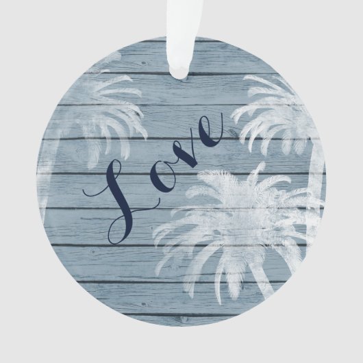 Gepersonaliseerde Koppels Strand Palm Trees op Hou Ornament (voorkant)