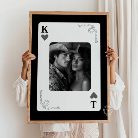 Gepersonaliseerde Koppels Western Spelen Kaart Zwa Poster