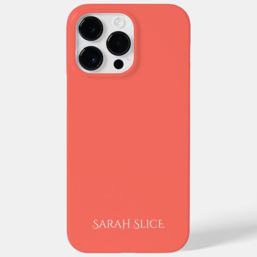 Gepersonaliseerde koraal effen kleur Case-Mate iPhone case (Achterkant)