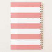 Gepersonaliseerde koraal en witte streep planner (Achterkant)