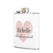 Gepersonaliseerde koraal hart heupkolf voor bruids heupfles (Links)