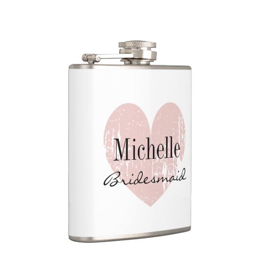 Gepersonaliseerde koraal hart heupkolf voor bruids heupfles (Rechts)