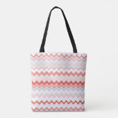 Gepersonaliseerde koraal Ikat Chevron Patroon Brui Tote Bag (Achterkant)