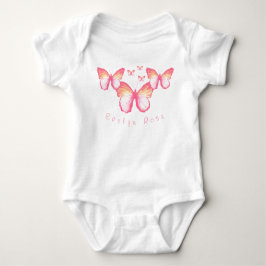 Gepersonaliseerde koraal roze vlinders Baby Bodysu Romper