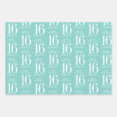 Gepersonaliseerde koraalroze turquoise Glitter Swe Inpakpapier Vel (Voorkant 3)