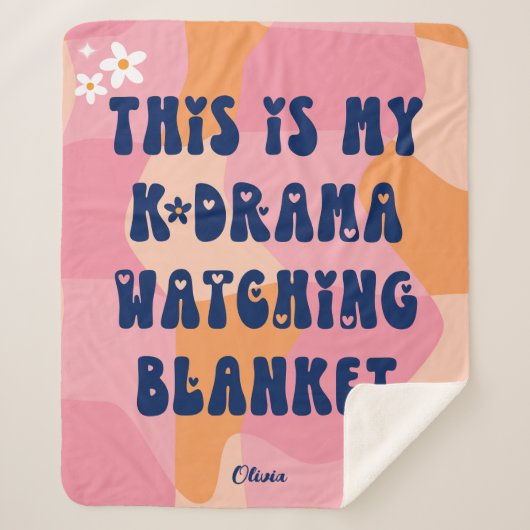 Gepersonaliseerde Koreaanse Drama Lover KDrama kij Sherpa Deken (Voorkant)